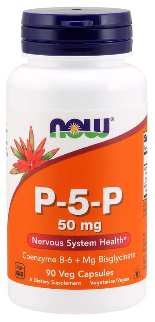NOW Vitamin B6 P-5-P, 50mg, (vitamin B6 v aktivní formě), 90 rostlinných kapslí