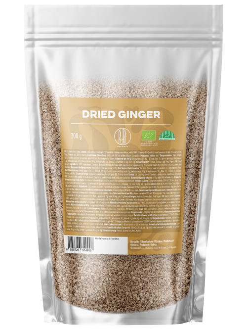 BrainMax Pure Dried Ginger, Sušený zázvor, BIO, 300 g