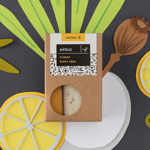 CALTHA - Tuhé mýdlo - Citrusy a Poopy seed, 100 g