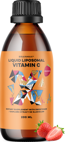 BrainMax KIDS Liquid Liposomal Vitamin C, Strawberry, 500 mg, 200 ml