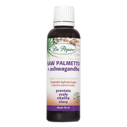 Saw Palmetto + Ashwagandha, originální bylinné kapky, 50 ml