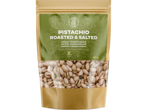 BrainMax Pure Pistácie, pražené & solené, neloupané, 250g