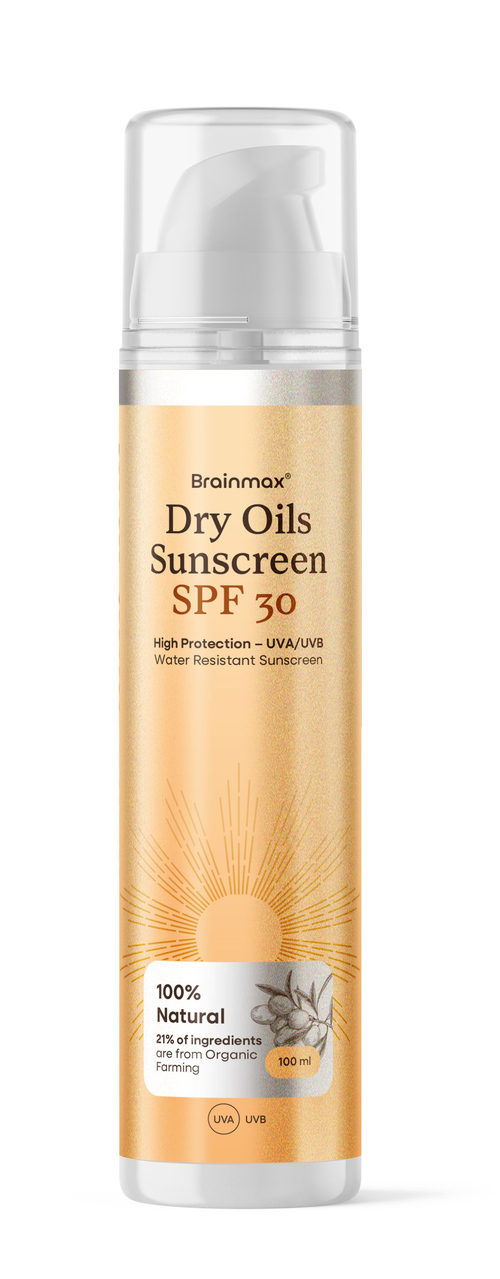BrainMax Dry Oils Sunscreen, SPF 30 + Zinc, 100 ml