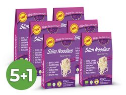 Slim Noodles Výhodný balíček konjakových nudlí Slim Pasta v nálevu 5+1 zdarma